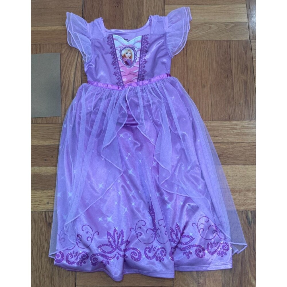 Disney Princess Rapunzel Girls 5T Purple Tulle Nightgown Dress Tangle